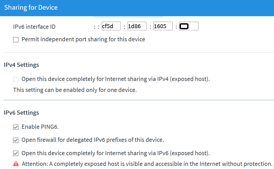Fritz!Box ipv6 port sharing image